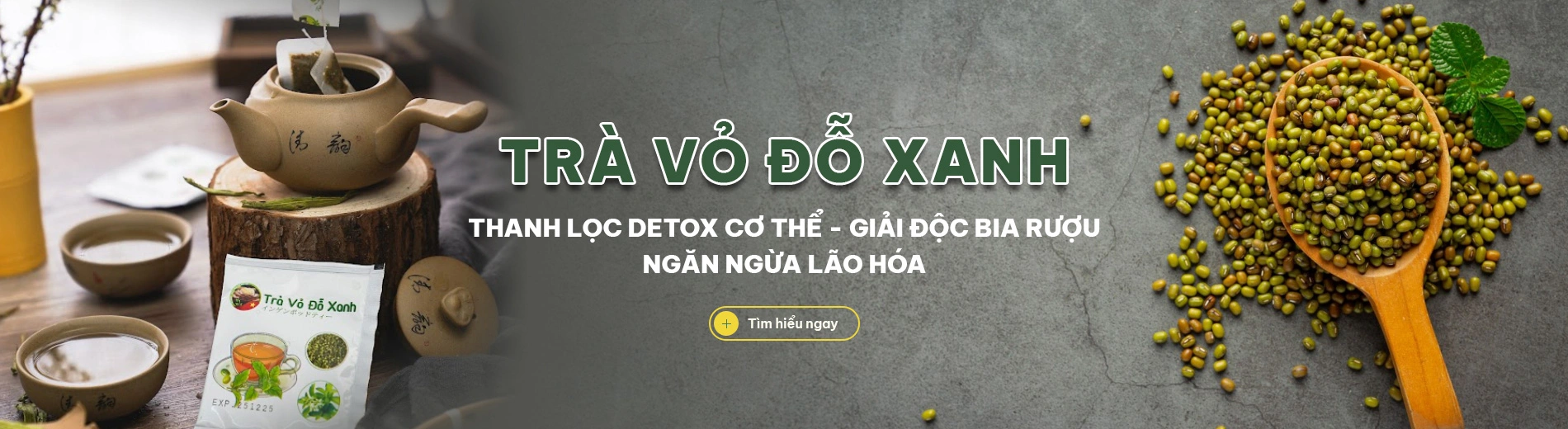 Banner trà vỏ đỗ xanh